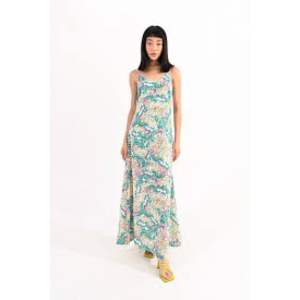 Lili Sidonio Molly Bracken Cami Slip Dress Printed Maxi Butterflies Large L